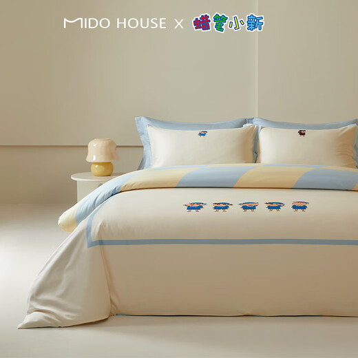 MIDO HOUSE Mingdu & Crayon Shin-chan joint long-staple cotton set 100% cotton bed four-piece set 1.8m bed sheet