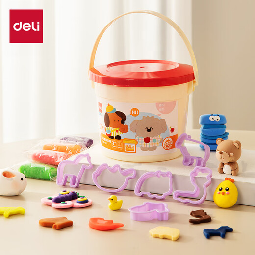 
Deli 24 color clay plasticine ultra-light clay toy handmade DIY boxed clay set hand-held storage boxed children's birthday gift YC248-24