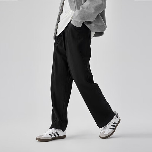 BODYDREAM Autumn New Casual Pants Men's Pants Structure Spliced Sports Pants Loose Straight Pants Wide Leg Pants Black 4XL