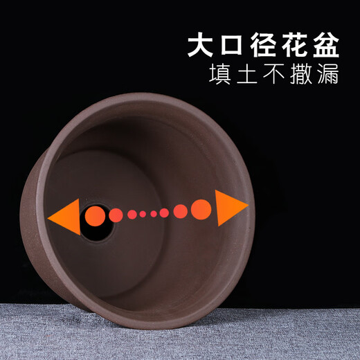 宜兴特大紫砂花盆绿萝盆景多肉种菜兰花盆圆口超大陶瓷盆 浅蓝色 695特大号