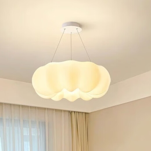 Hongjia Shengshi French Cream Style Cloud Chandelier Modern Simple Creative Pumpkin Bedroom Main Light Warm and Romantic Children's Room Lamp [Cloud] Ceiling Model 45cm in Diameter Stepless Dimming