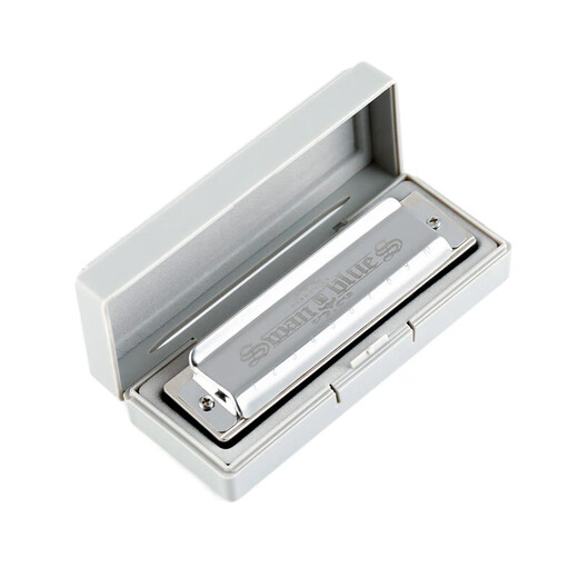 Swan (SWAN) blues harmonica 10-hole C key children's beginners entry professional blues genuine paddy tuning silver