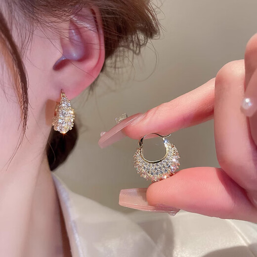 Idel's sparkling diamond exquisite earrings 2025 new earrings light luxury niche design high-end earrings French earrings women's gift diamond earrings E3270