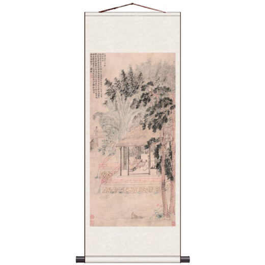 溥畔竹子翠鸟卷轴画茶楼装饰丝绸画挂画板桥竹字条幅名家字画 板桥竹 (2) 200x90 卷轴画心丝绢
