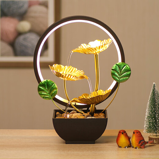 Yunya desktop circulating water ornaments interior decoration small fortune living room office entrance entrance decoration opening gift water to gold lamp circle style