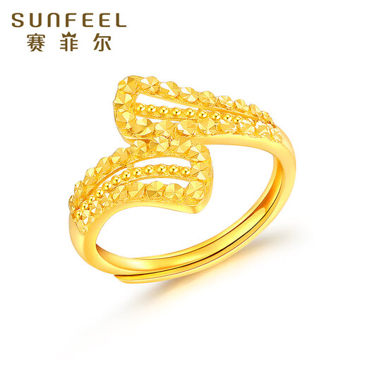Saphire gold ring for women, 999.9 sparkling imitation diamond ring for your lover, live, about 4.15 grams
