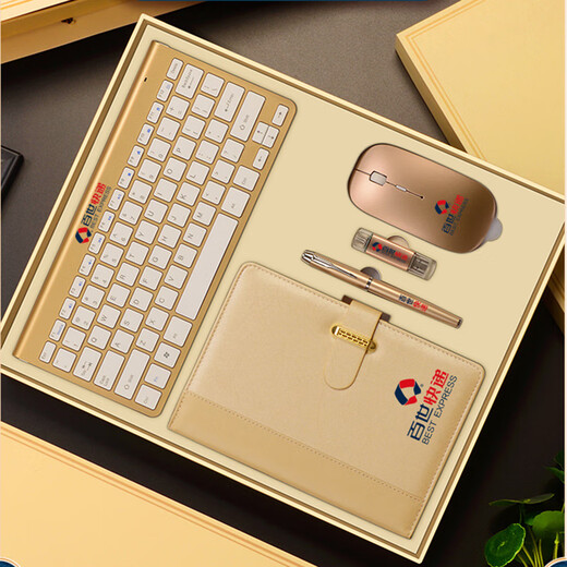 Erste Begegnung mit High-End-Geschäftsgeschenken, High-End-Geschenken für Mitarbeiter und Kunden, praktische Konferenzen und Aktivitäten, Souvenir-Geschenkbox-Set, benutzerdefiniertes Logo, Firmenjubiläum Gedenkgeschenke, Silbertastatur + Maus + Digital Display-Netzteil + 16gu-Festplatte + Stift, Geschenkbox-Set