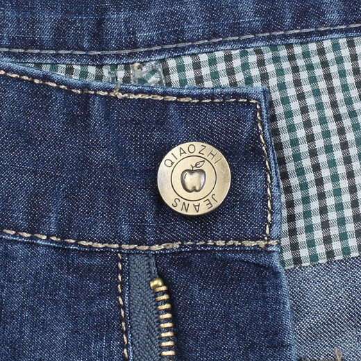 Automne E-School Jeans Hommes jeunes et d'âge moyen de taille haute affaire droite pantalon décontracté masculin d'été