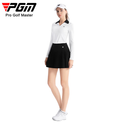 
PGM golf clothing women's base shirt long-sleeved T-shirt vertical texture high elastic and soft YF695-white S