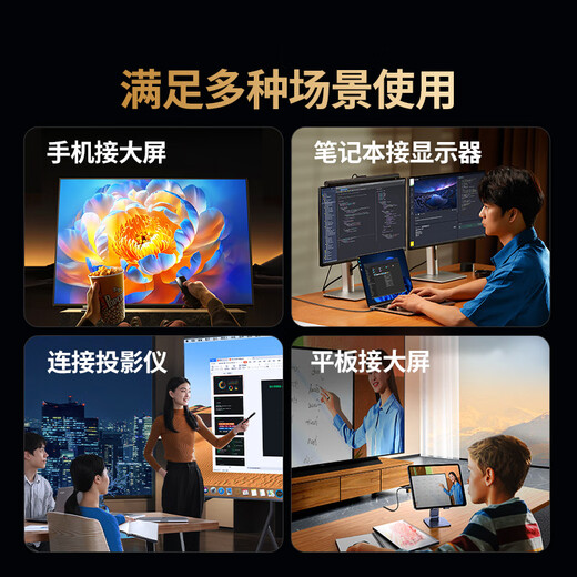 绿联Type-C转DP1.4线转type-c雷电4/5转换器USB-C转接头8K60/4K240Hz投屏适用Mac笔记本接显示器1.5m