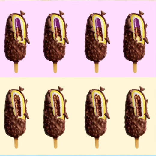 Yili yili qiaolez helado bar crujiente 30 sabor a chocolate salsa de arándanos helado bebida fría caja entera de cuatro rondas + 15 fruta qiaolian (2175g)