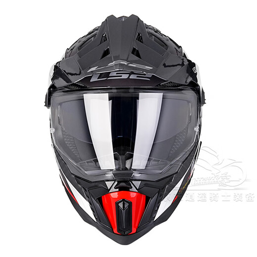 LS2 carbon fiber off-road tensile helmet motorcycle helmet men's motorcycle full helmet four seasons breathable double lens MX701 carbon fiber 6K-gray opening-summer ice silk head cover XL (recommended 58-59CM)