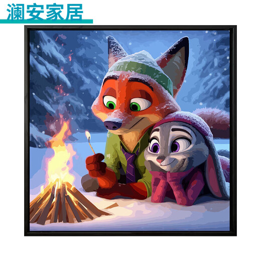 CLCEY疯狂动物城数字油画可爱卡通疯狂动物城数字油画 SJ13555 20*20cm绷好加厚实木内框
