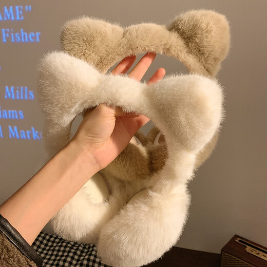 Guangyuelan linda gato gato peluche para mujeres en invierno montar tibio caliente anti-congelado tierra tierca cubierta de orejas bolsas para la oreja a prueba de viento