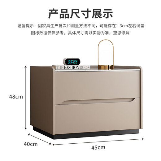 LUOSEN slate bedside table modern simple light luxury high-end bedroom installation-free bedside table light gray