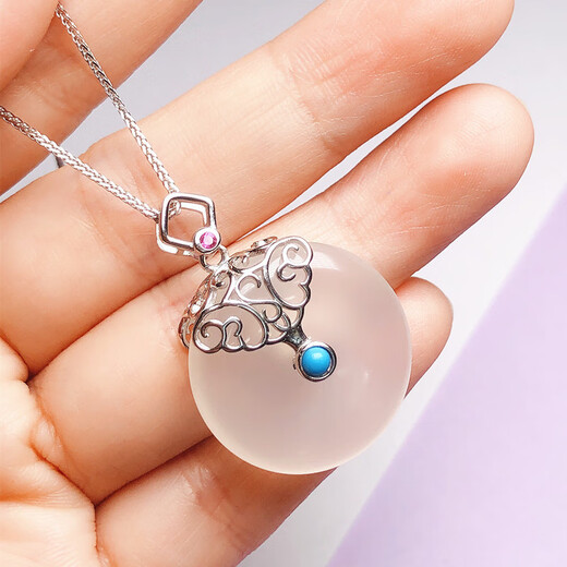 Fat Donglai same style 18k gold jade buckle head S925 silver necklace buckle pendant empty support silver clip buckle jade safe white gold