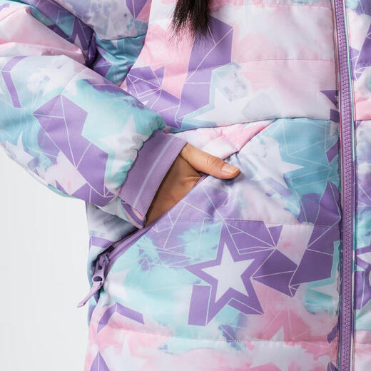 Kinder -Skiganzüge für winterfeste und warme Jungen und Mädchen Baumwollmäntel und Baumwollkleidung Kinderkleidung Sport Kidk Purple 125