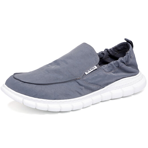 Biaobo 2025 Spring New Canvas Zapatos para hombres y hombres, un pie, zapatos casuales perezosos, trabajo transpirable viejos zapatos de tela Beijing 881 Negro 39