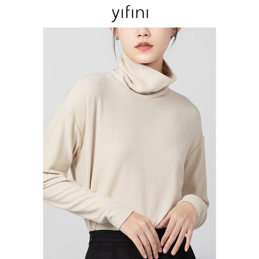 Yifei (yifini) collier de pile à col roulé lâche pull pull chaud pour les femmes en automne et hiver nouveau chemise de base à la mode B10Z3937 Turf vert m