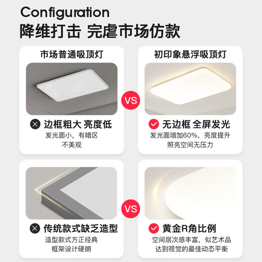 Chu Impression Full Spectrum Eye Protection Living Room Main Light 2024 New Ceiling Light LED Super Bright Modern Simple Cream Style Lamp Factory DP983-450 Round Three-Color LED (White)-Puri R98