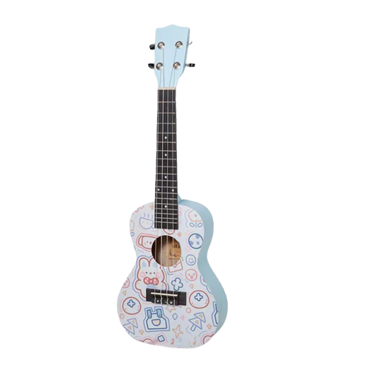 
Maureen Ukulele Beginners Men and Women Students Children Small Guitar Piano Peach Blossom Core Wood Introduction High-Pretty Graffiti Musical Instruments 23-inch Smoked Purple Official Standard