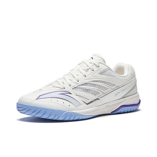 ANTA Rotor丨Table tennis shoes for men and women, autumn non-slip, wear-resistant, breathable training shoes, practical sports shoes, Papery White/Danube Blue-6 37.5