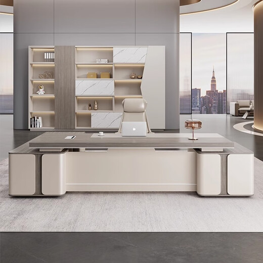 Tiju Light Luxury Boss Table and Chair Combination Simple Modern Chairman's Office Single Atmosphere Desk Manager Desk Furniture 2.0 Meter Boss Table