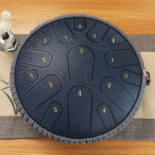 Yasisid Ethereal Drum 15 Tone 14 Inch Adult Professional Beginner Steel Tongue Drummer Drum Drum Gift Percussion Instrument Navy Blue