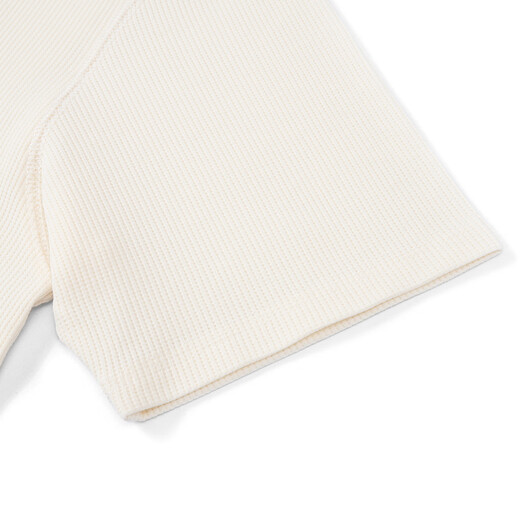 Simwood/Simple Wooden Men's Clothing [Estilo combinado] 250g Leica Waffle Henry Collar Camiseta de manga corta Hombres SN120082 Marfil White L (sugerido 126-140Jin [Jin equivale a 0.5 kg])