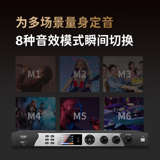 Melody DSP9500 karaoke reverberation digital audio pre-amp effector home theater anti-howling mixer processor professional microphone stage performance processor Bluetooth version effector + self-charging microphone set standard version