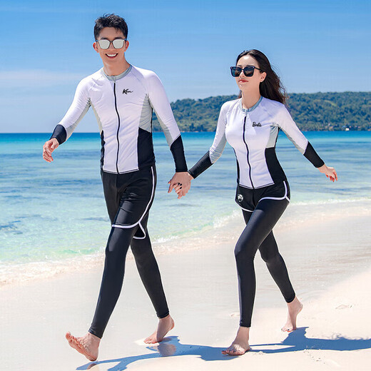 Barbie sun protection quick-drying wetsuit men's split long-sleeved trousers snorkeling wetsuit couple swimsuit women's surfing suit