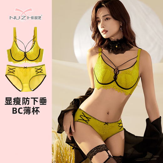 SAGIV奴芝内衣旗舰9277内衣大胸显小显瘦收副乳防下垂薄款女全罩杯文胸 黑内裤 均码 L (80BC通用)