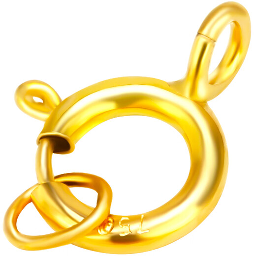 Fat Donglai's same 18K gold spring necklace buckle fine buckle 750 gold connecting buckle head color gold rope buckle DIY bracelet single 18K gold spring buckle does not include rings