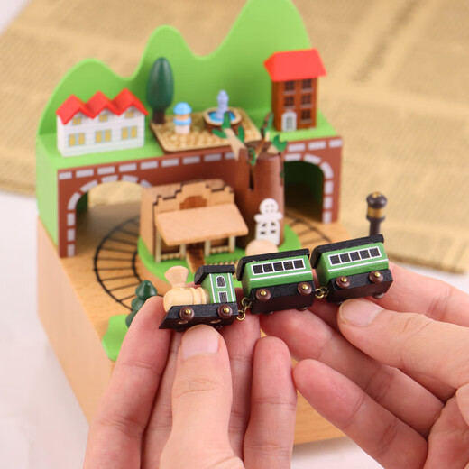 Tatanice Wooden Music Box Music Box Country Train Desktop -Ornamente Kinderspielzeug, um Mädchen zum Student Day Geschenke zu schicken