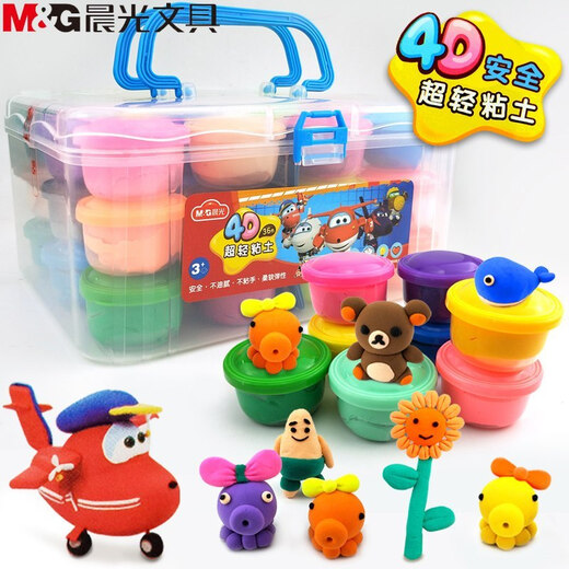 
Morning Light (M/G) JKE03979 Ultra Light Clay Lightweight Plastic Clay Oil Clay Space Color Clay Lightweight Mold Tool Safety Color 24 Colors/Box Single Box Pack