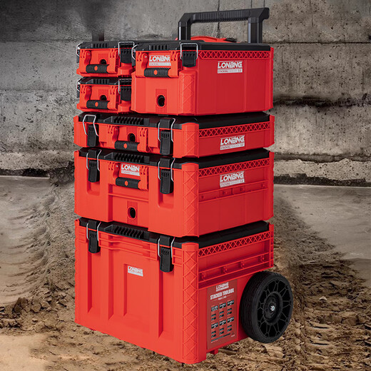 Longbang fully equipped version of the third generation multifunctional combined stacking tool box trolley transport box storage box enlarged upgrade 6-piece set Longbang 3.0 tool box 544211