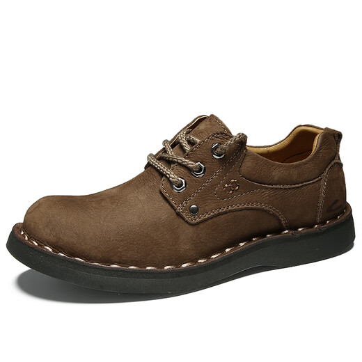 Camel active (camel active) first layer cowhide autumn and winter outdoor casual shoes men's large leather shoes genuine leather men's work shoes business dad shoes dark brown (lace up) first layer cowhide 8806 40 standard leather shoe size