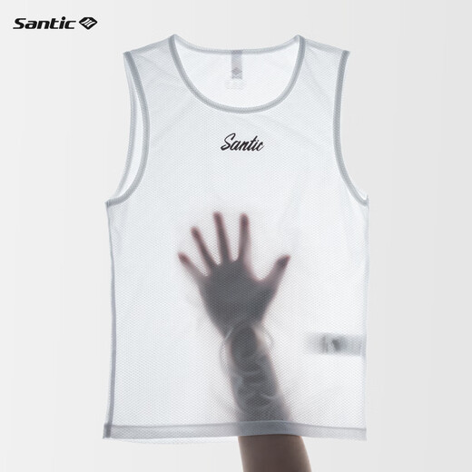 Santic Cycling Clothes Underwear Cycling Quick-Drying Clothing Basement Shirt White Vest S/M