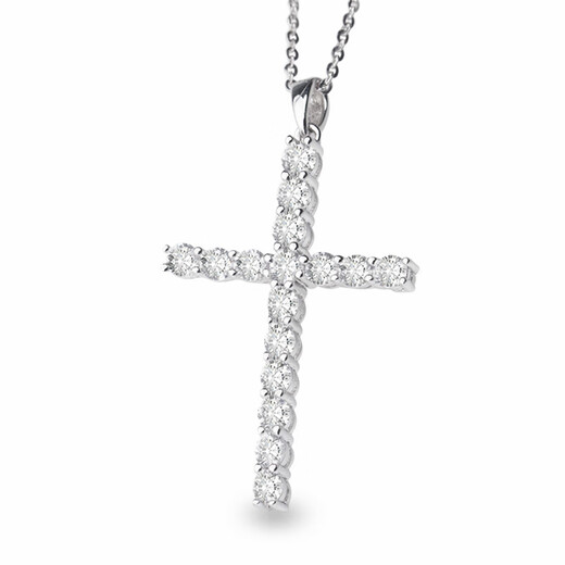 Bindao pt950 platinum cross pendant moissanite L stone full of diamonds fashion simple temperament women's necklace cold style