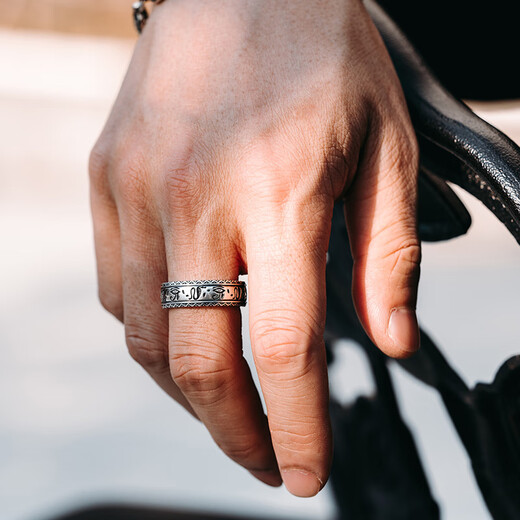 Mingyang Decorative Sea MYSH 925 Silver Horus Eye of God Ring Men's Trendy Retro Versatile Open Ring Original Accessory Eye of God Open Ring (Size Adjustable)