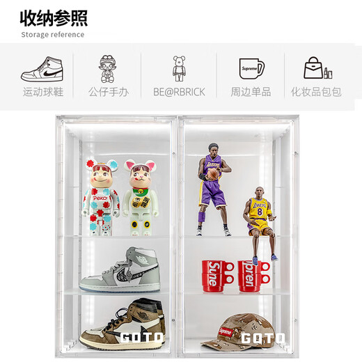 1000% violent bear trendy toy storage box Lego storage shoe box trendy toy voice-activated light figure display box without lights 1000% trendy toy violent bear collection