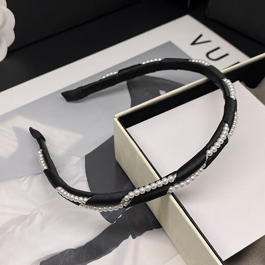 Xiang Wan Hairband Hairpin Retro Elegant Pearl Hairband Women's High-end Style Outing Versatile Thin Headband Temperament Hairpin Headgear