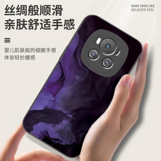 斯美 适用荣耀magic6手机壳荣耀magic5pro液态玻璃保护套至臻版新款创意镜头全包防摔烟云男女网红潮牌 Magic5Pro【石墨灰-烟云青A724】+膜 液态玻璃壳