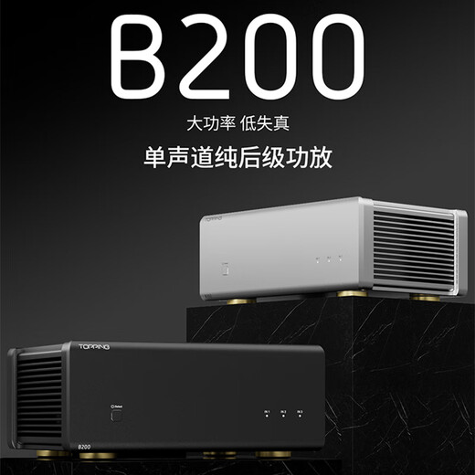 TOPPING拓品 B200 大功率单声道纯后级200W功放HiFi台式音箱功率放大器 B200黑色