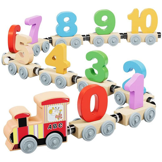 Huimu Magnetic Digital Train Juguetes Bloques de construcción magnética para niños ensamblados Baby de 1 a 3 a 6 años 2 niños Inteligencia 11 Animales Marinos Tren Magnetic