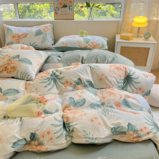纺语柔F1047纯棉印花田园系列1.8m床四件套 (计价单位：套) 兰溪 标准
