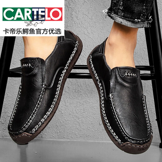 Cartelo High-End-Herrenschuhe Herrenleder Schuhe extra großer Größe Fett 46 Großgröße 47 Britische Herbstleder Outdoor Trendy Casual Schuhe 9916 Dunkelbraun 38