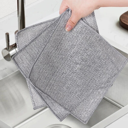 Xiwuyu strong mesh rag household pot scrubbing artifact is not easy to stain oil dishwashing cloth scouring pad replaces steel wire ball 3 pieces