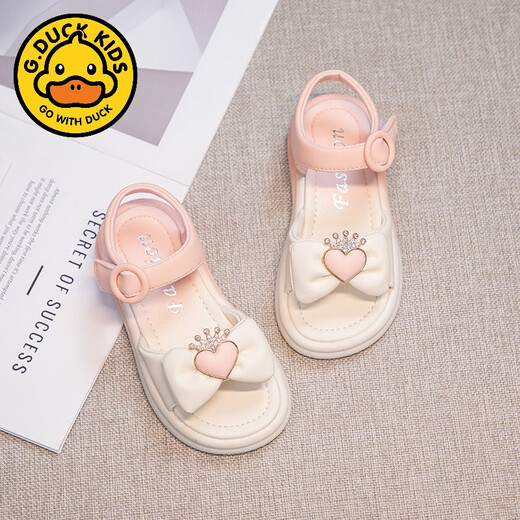 G.duck Children's Sandals Women's Summer Princess Shoes Bow 2024 Summer 7-12 Years Old Girls Little Girls Fashion Princess Sandals Purple 31 Inner Length 19.9cm