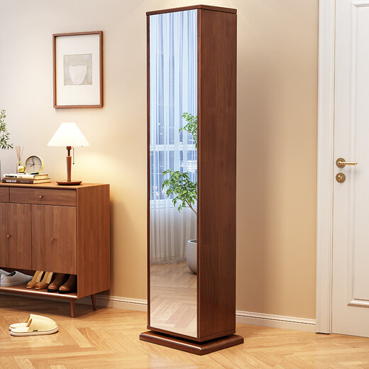 Mark Wood Liangpin Miroir de vinaigrette en bois massif 360 Miroir multi-fonctions de chambre à cadavre Rotation Miroir Miroir multi-fonctions C502 Couleur de noix